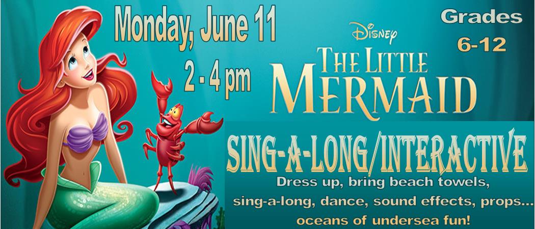 a flyer showing information and a picture of The LIttle Mermaid